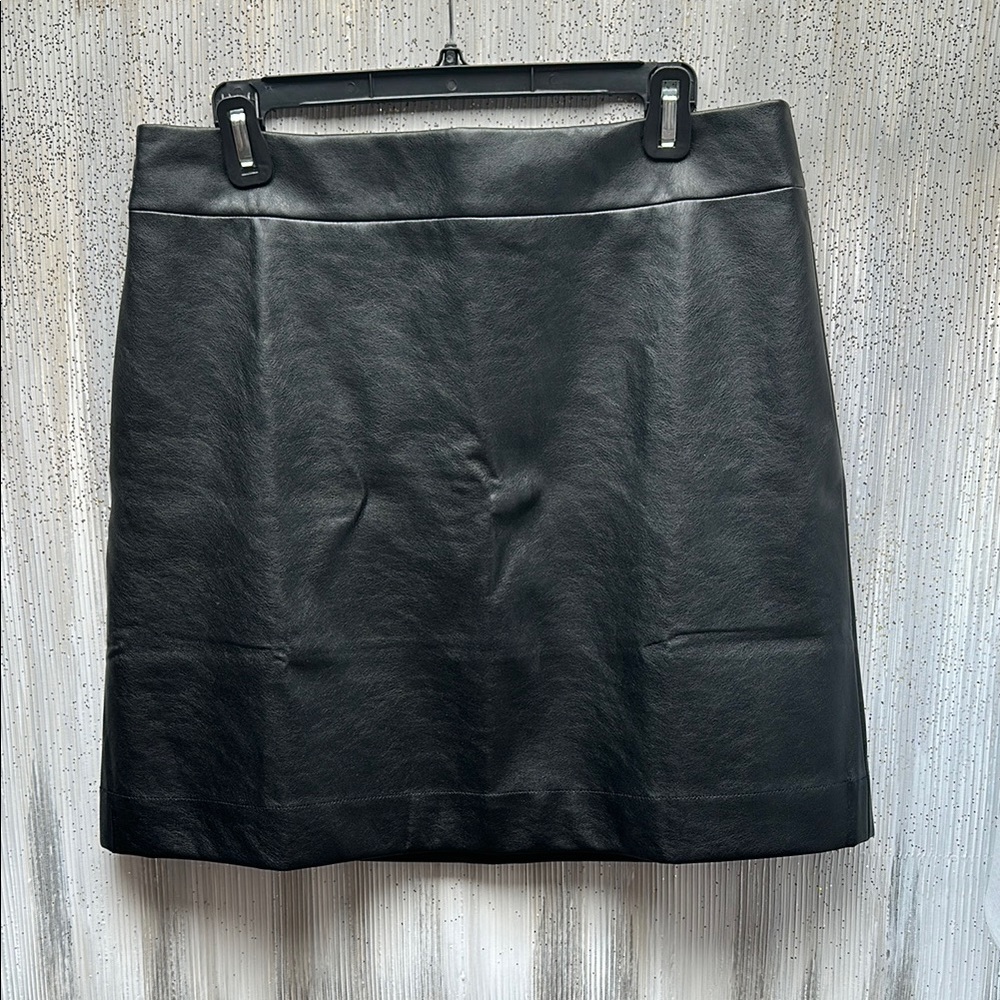 J. Crew Black Faux Leather Mini Skirt NWT
